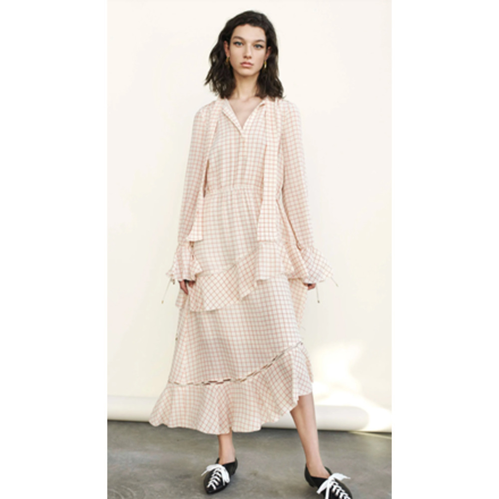 10 Crosby Derek Lam Silk Dress Window Pane Plaid 4